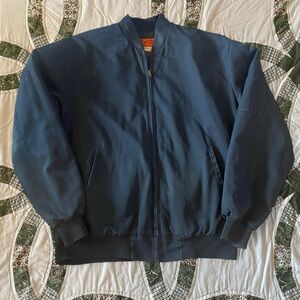 VTG Red Kap JT38NV navy blue canvas mechanic workwear bomber jacket Size Large